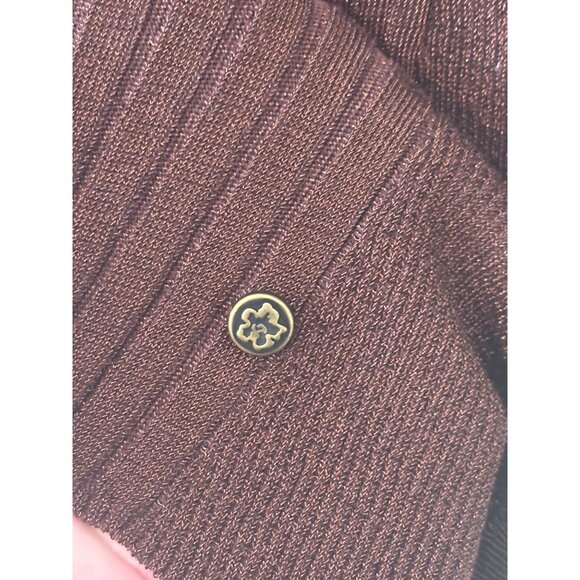 Ted Baker London Nichola Metallic Brown Ribbed Knit Bodycon Mini Dress Size 2 - Picture 10 of 13